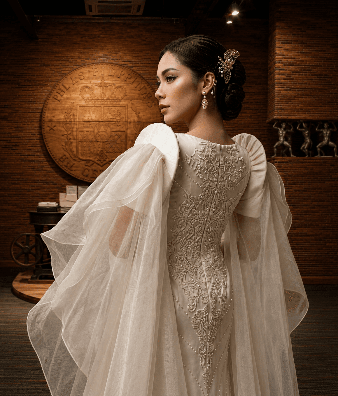 Filipiniana gown detail